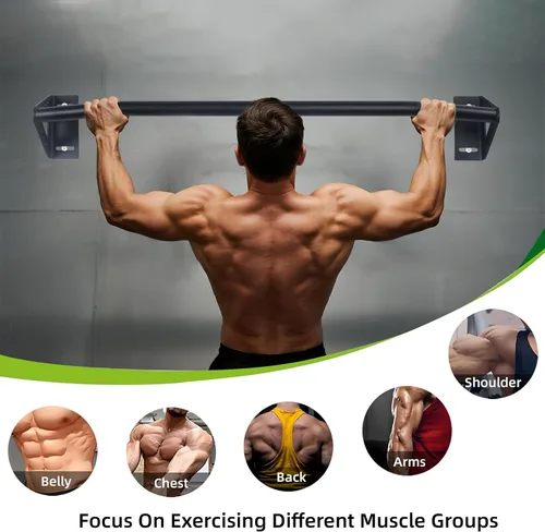 Miniatura 4 de Wall Mounted Pull Up Bar Doorway, Heavy Duty Strength Training Pull-Up & Chin Up Bars for Doorframe, Support Beam or Joist Mount Thick Metal Sturdy