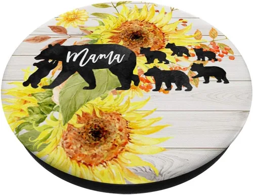 Miniatura 2 de Mama Bear - Juego de 6 vasos para bebé, diseño de girasoles de madera color blanco, Negro