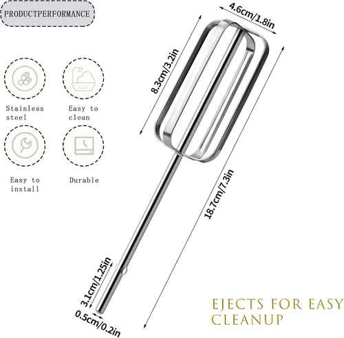 Miniatura 2 de 2 piezas de accesorios para batidora de mano, batidores para batidora de mano para cocina, piezas de repuesto de acero inoxidable para KitchenAid