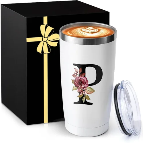 Miniatura 12 de Taza de café aislada de 20 onzas con tapa de acero inoxidable a prueba de derrames y fugas, pesada, grande, reutilizable, térmica, para viajes
