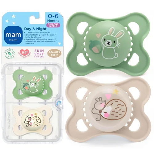 Miniatura 11 de Chupete MAM ortodóntico nocturno que brilla en la oscuridad, unisex, de 0 a 6 meses (2 unidades)
