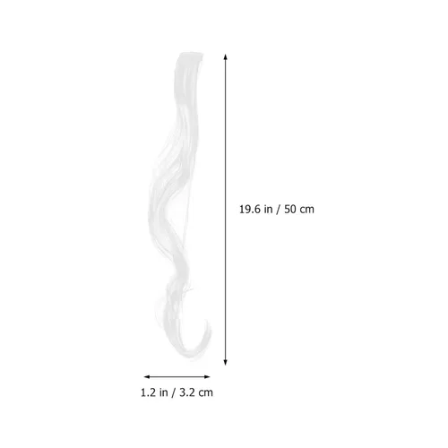 Miniatura 9 de 12 extensiones de cabello rizado blanco, 12 piezas, peluca de cabello rizado a rayas con clip, extensiones de cabello ondulado de sirena