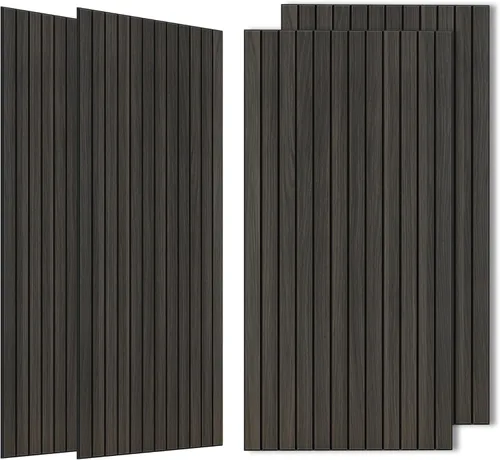 Miniatura 46 de Paneles de sonido de chapa de madera, paquete de 10 paneles de pared de 47.2 x 23.6 pulgadas, paneles acústicos decorativos para paredes
