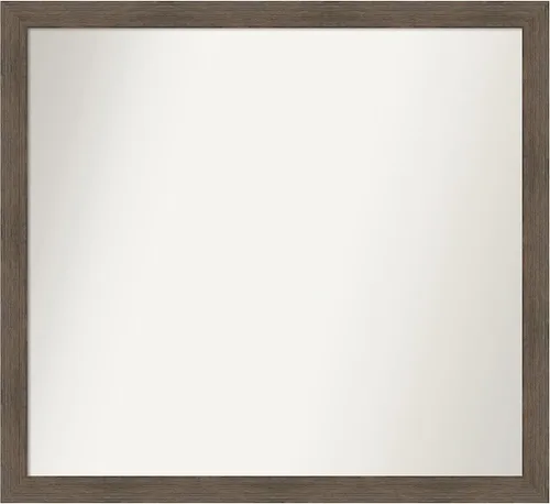 Miniatura 318 de Amanti Art Espejo de pared personalizado no biselado (24 x 27 pulgadas), marco estrecho de nogal chipre - varios tamaños personalizados - Espejo