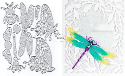 DzIxY Lindas matrices de corte de metal de mariposa de insectos para hacer tarjetas, juegos de troqueles de papel para grabar, álbum, plantillas