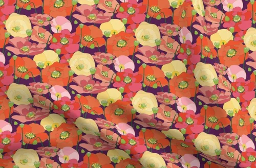 Miniatura 15 de Spoonflower Tela – Rayas psicodélicas retro vintage olas Groovy 70s tonos cálidos impresos en tela de algodón de la firma de pétalos por The Yard