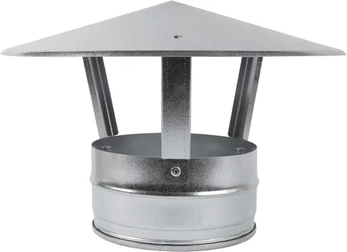 Miniatura 10 de Vent Systems Tapa redonda de ventilación de techo de 4 pulgadas, protector de lluvia de chimenea de acero galvanizado con escudo contra el viento