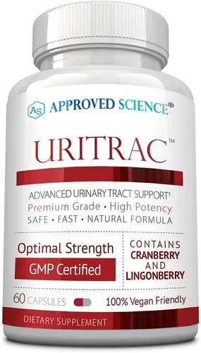 Approve Science® Uritrac™ - Soporte de infecciones urinarias - Arándano, D-manosa, arándano rojo, apto para veganos - Suministro de 1 botella