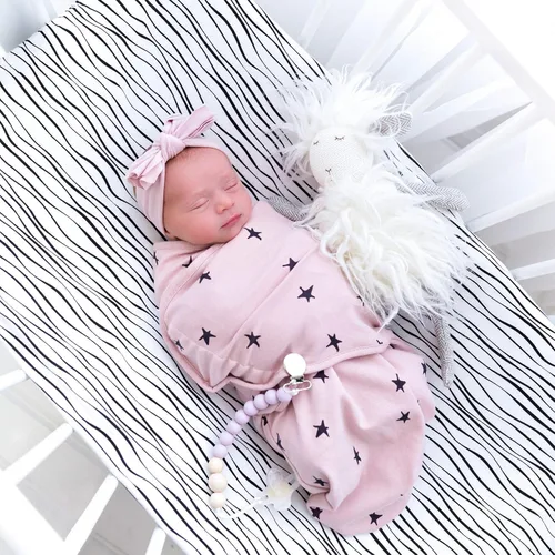 Miniatura 4 de Ely's & Co. Juego de 3 mantas ajustables para bebé (rosa rubor, 0-3 meses)