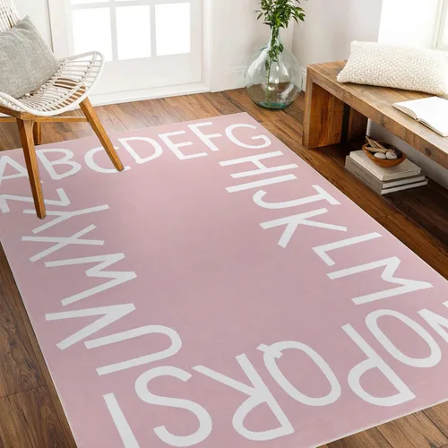 Miniatura 12 de Topotdor Alfombra redonda de juego para niños, del alfabeto, alfombra de área para guardería, alfombra de juego extra grande y suave para dormitorio