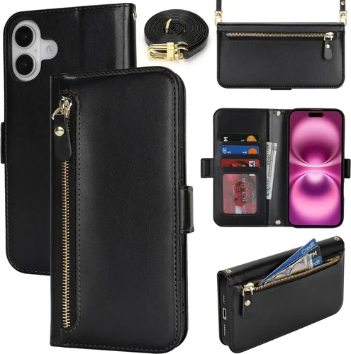Miniatura 52 de Lipvina Funda tipo cartera para iPhone 12 Pro Max / 13 Pro Max para mujeres, bolsillo con cremallera, funda de teléfono de cuero PU con soporte