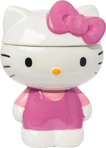 Miniatura 11 de Silver Buffalo Sanrio Hello Kitty Tazón de galletas diseño de gatito rosa tamaño mediano de cerámica Hello Kitty Waving (cerámica)
