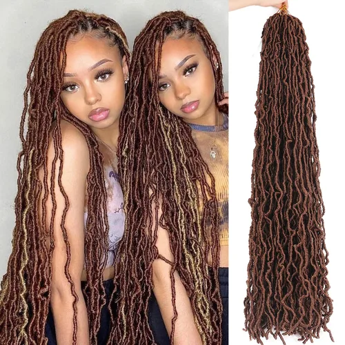 Nuevas extensiones de cabello al crochet con locs falsas suaves, 7 paquetes de 91,4 cm de locs al crochet, pre-bucleadas, desgastadas, extensiones