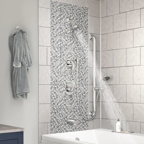 Miniatura 4 de Symmons 9606-PLR-1.5-TRM Origins - Bañera de 2 manijas y 1 regadera con 1 rociador de ducha de mano en cromo pulido (válvulas no incluidas)