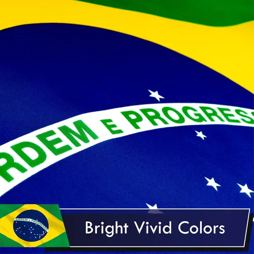 Miniatura 3 de G128 Bandera de Brasil, 3 x 5 pies, serie LiteWeave, impresa en poliéster 100D, bandera de país, colores vibrantes, ojales de latón Brazil