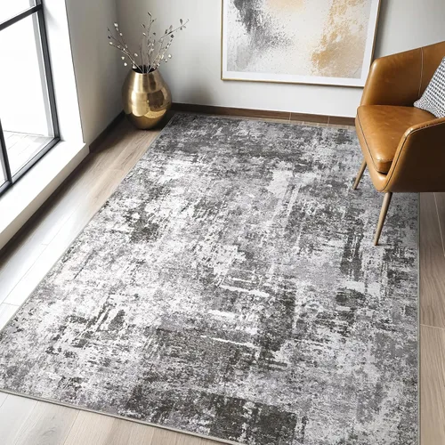 Miniatura 203 de Alfombra de pasillo lavable para cocina: 3 x 10 pies, antideslizante, abstracto, suave, moderno, resistente a las manchas, para interiores, piso