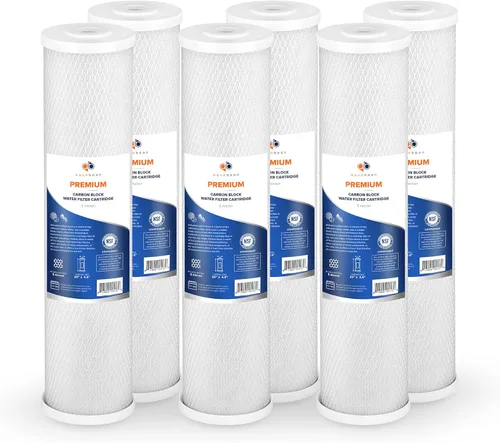 Miniatura 21 de Aquaboon Cartucho de repuesto de filtro de agua para toda la casa, 5 micrones, 20 x 4,5, reducción de cloro para sistema de filtración de agua de 1