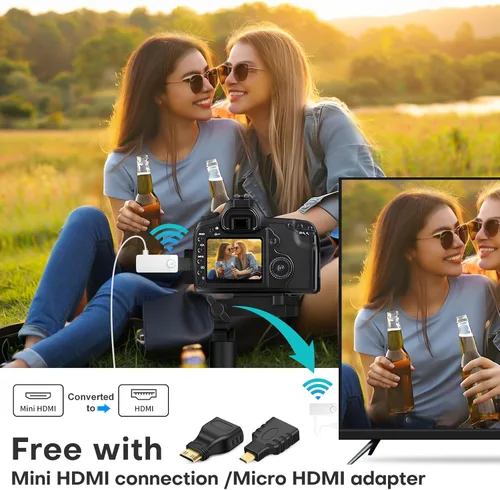 Miniatura 8 de HDMI inalámbrico para transmisión, kit de transmisor y receptor, baja latencia 1080P Full HD salida de video/audio, rango de 165 pies/50M con doble