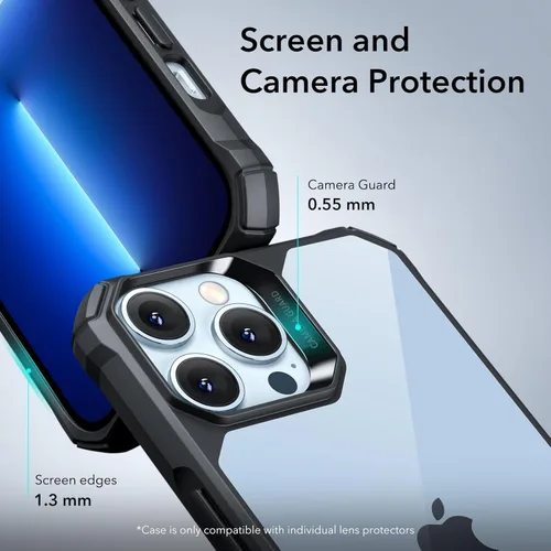 Miniatura 3 de ESR Funda para iPhone 13 Pro Max, Protección de Grado Militar con Esquinas que Absorben Impactos, Parte Trasera Acrílica Resistente a Rayones