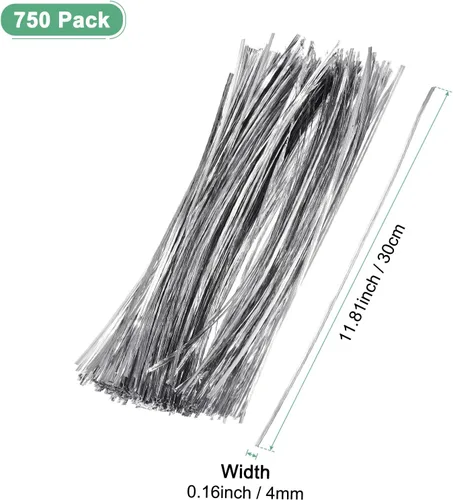 Miniatura 3 de M METERXITY Paquete de 750 corbatas de metal de 12 pulgadas para Navidad, decoración de fiestas, plantas de jardín, envoltura de regalos, pan