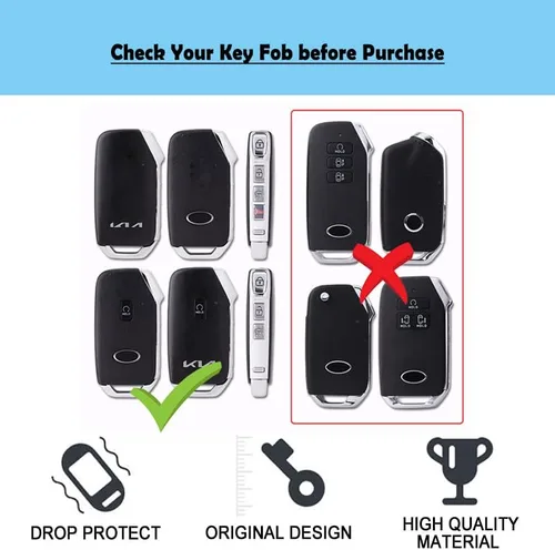 Miniatura 2 de Funda para llavero KIA, compatible con KIA Telluride K5 Ceed Cerato Forte NIRO Seltos SX Sorento Soul 2019-2022