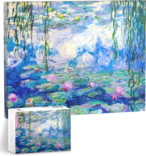 Miniatura 10 de PieceRelax Arte de Pared en Lienzo de Rompecabezas 366 Piezas de Plástico para Adultos - Hokusai - La Gran Ola de Kanagawa - Regalo Único