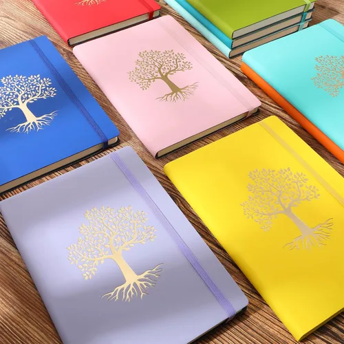 Miniatura 5 de Dispowreath Paquete de 10 cuadernos rayados de cuero A5 de tapa dura para escribir, 200 páginas, 10 colores, bloc de notas para viajes, trabajo