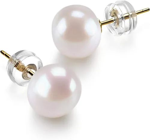 Miniatura 3 de PAVOI - Aretes de perlas AAA+ cultivadas de agua dulce, color blanco, oro de 14quilates