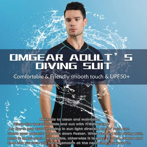 Miniatura 4 de Traje de neopreno OMGear para buceo de 2 mm y 3 mm para hombres y mujeres, traje de neopreno térmico de cuerpo corto/completo para adultos, traje