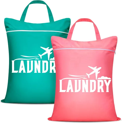 Fiodrimy 2 bolsas grandes de viaje para lavandería, lavables, impermeables, para ropa sucia, trajes de baño, ropa de entrenamiento y gimnasio, color