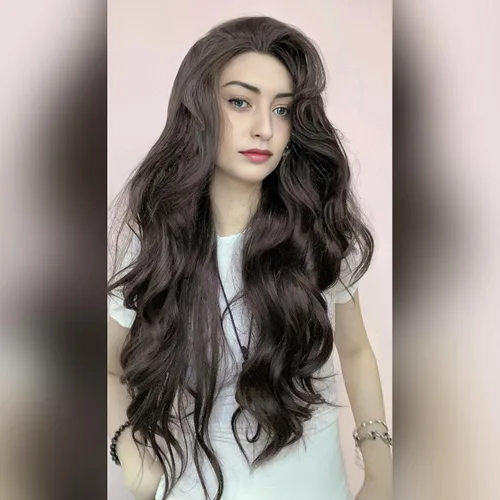 Miniatura 8 de IMSTYLE Pelucas largas onduladas de color marrón oscuro, peluca de aspecto natural sintética resistente al calor, pelucas de fibra sintética