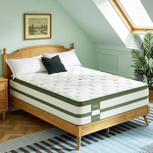 Full XL Mattress 12 Inch, Hybrid Mattress in a Box, Cooling Gel Memory Foam, 7-Zone Pocketed Coils, Meiudm Firm Mattresses for Back Pain Relief,