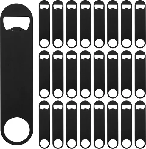 Miniatura 8 de Paquete de 50 abridores planos de botellas de cerveza de acero inoxidable de 7 pulgadas, abridor de botellas de cerveza para barman cocina, bar