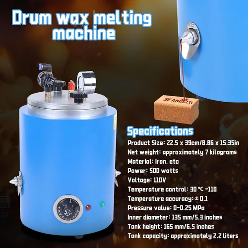 Miniatura 9 de Inyector de cera de 2.2L, máquina de inyector de cera de 500W, Máquina de fundición de cera de temperatura ajustable 86.0 °F-230.0 °F, Máquina