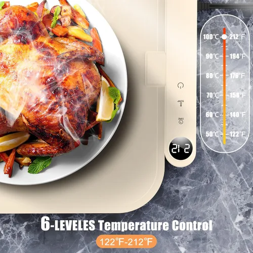 Miniatura 2 de Tapete de calentamiento de alimentos desmontable de alta tecnología, calentamiento rápido de grafeno de superficie completa, bandeja