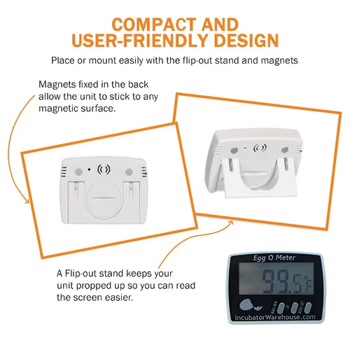 Miniatura 6 de Egg-O-Meter™ - Termómetro de huevo con pantalla digital grande con memoria mínima/máxima - Termómetro digital con sensor de temperatura