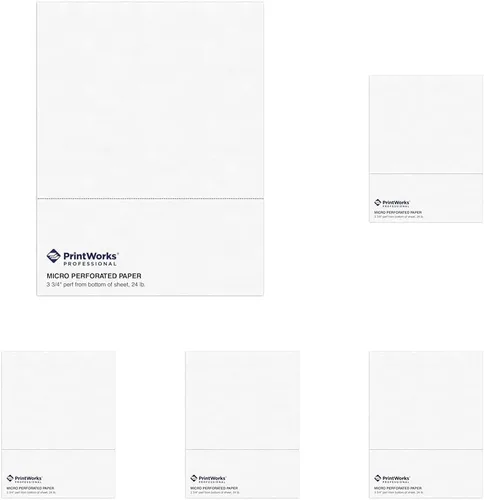 Miniatura 22 de PrintWorks Papel perforado profesional de 3 partes de 8.5 x 11 pulgadas, perfecto para W-2, 1099 y uso llamativo, fabricado en los Estados Unidos