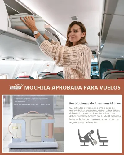 Miniatura 3 de LOVEVOOK Mochila de viaje para mujeres y hombres, Rosa-gris, Mochilas de viaje