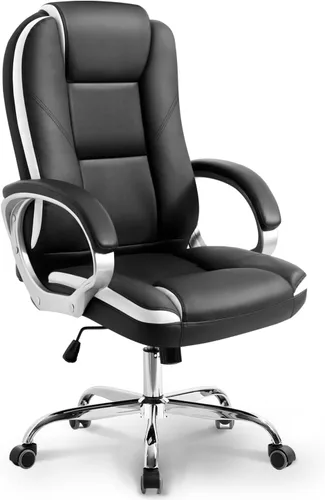 Miniatura 11 de NEO CHAIR Escritorio de oficina ergonómico para videojuegos, silla de computadora con respaldo alto, piel sintética ajustable con soporte lumbar