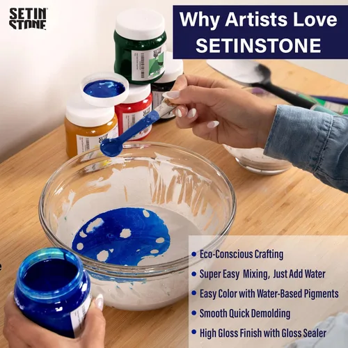 Miniatura 2 de unicone art SETINSTONE Pigmentos de color líquidos de alta calidad a base de agua no tóxicos, ecológicos para moldeo y fundición de minerales, yeso