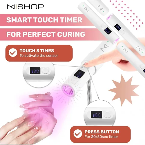 Miniatura 6 de M - GlamCure GO Lámpara de curado de uñas con tecnología Focus Beam, pantalla táctil - Luz LED y UV para uñas - Lámpara de curado para uñas de gel