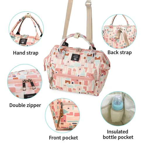 Miniatura 5 de Beaulyn Pequeña bolsa de pañales, mini mochila para pañales, bolsa de bebé cruzada para mamá, bolsa de pañales para niño y niña con bolsillo aislado