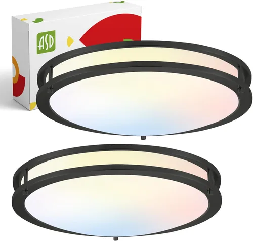 Miniatura 75 de ASD Lámpara LED de techo de montaje empotrado de 18 pulgadas, interruptor de 28 W, 100-277 V, 2750 lúmenes, 3000 K/4000 K/5000 K, regulable, Níquel