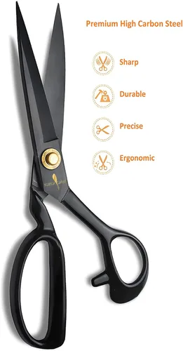 Miniatura 5 de Tijeras de sastre profesionales de 8 pulgadas para cortar tela, tijeras resistentes para corte de cuero, tijeras de costura afiladas industriales