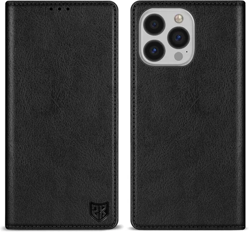 Miniatura 32 de ZZXX Funda tipo cartera para iPhone 13 con bloqueo RFID, soporte de ranura para tarjetas, funda protectora de cuero magnético fuerte plegable