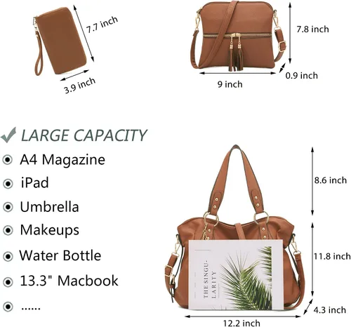Miniatura 2 de Juego de carteras y carteras para mujer, bolso grande con cartera, 3