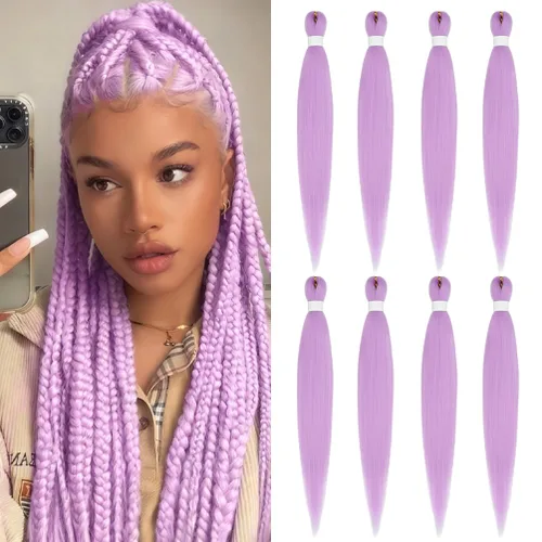 Miniatura 68 de 8 paquetes de extensiones preestiradas - 16 pulgadas de cabello trenzado premium, 55G/paquete, sin picazón, fijación en agua caliente, textura Perm