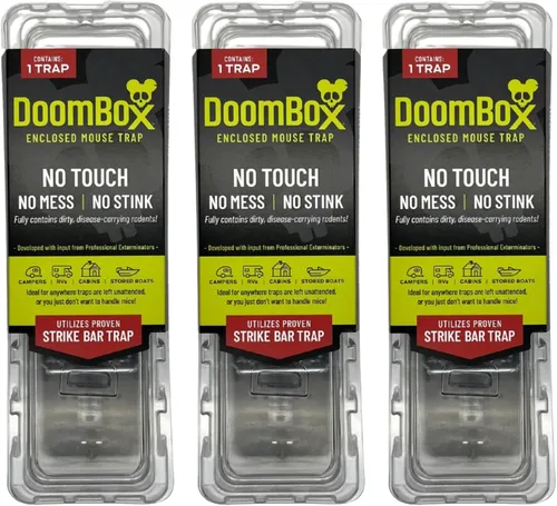 Miniatura 10 de DoomBox Trampa transparente para ratones, altamente eficaz y mantiene el desorden con el mouse, tecnología patentada de cierre Click-It, segura