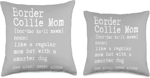 Miniatura 3 de Funny Border Collie Gifts Border Collie Mom Gifts Border Collie Definition Reg Mom but with a Smarter Dog Throw Pillow, 16 x 16 pulgadas, multicolor
