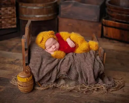 Miniatura 5 de Moda recién nacido niños niñas bebé sesión de fotos accesorios trajes ganchillo ropa mohair sombrero pantalones fotografía accesorios disfraz